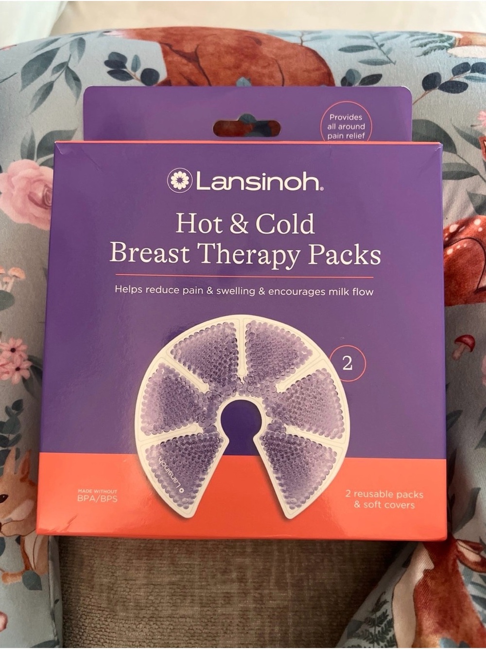 Lansinoh Purple Hot & Cold Breast Therapy Packs - Reusable Relief